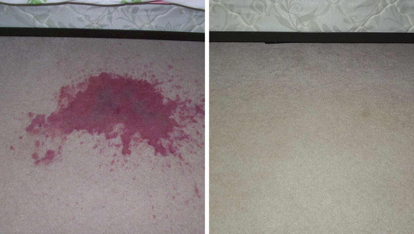 Before and after carpet cleaning in Tralee home